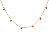 Golden Mini Red Agate Stone Necklace - get-accessories