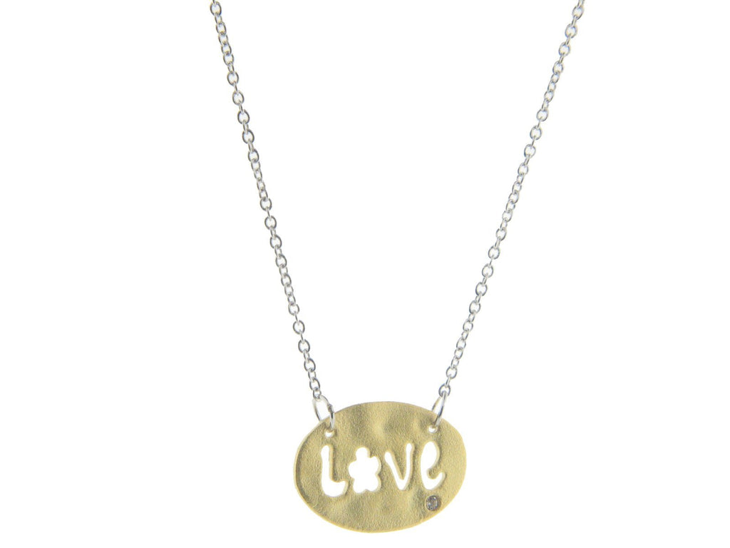 Hammered Golden Love Cut-Out Necklace - get-accessories