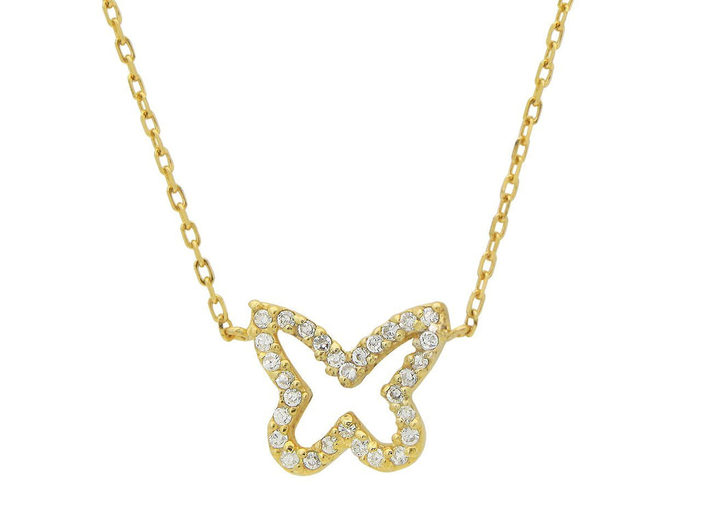Golden Sparkling Open Butterfly Necklace - get-accessories