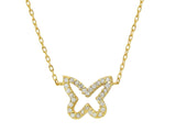 Golden Sparkling Open Butterfly Necklace - get-accessories