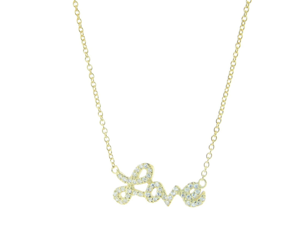 Golden Sparkling Cursive Love Necklace - get-accessories