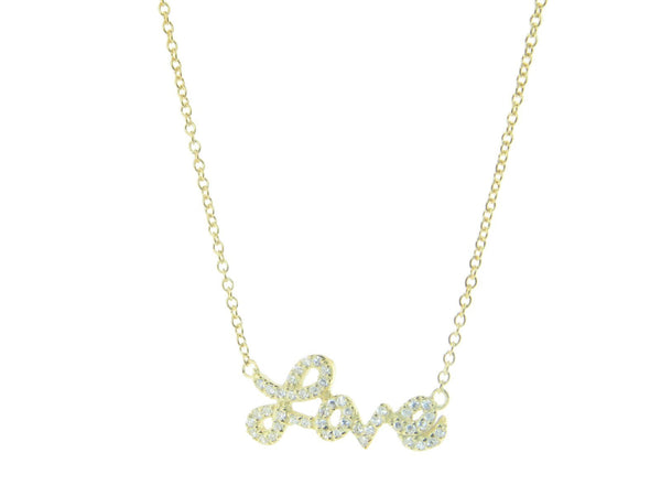 Golden Sparkling Cursive Love Necklace - get-accessories