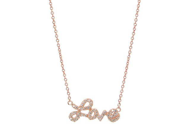 Rose Sparkling Cursive Love Necklace - get-accessories