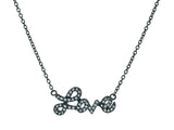 Midnight Black Sparkling Cursive Love Necklace - get-accessories