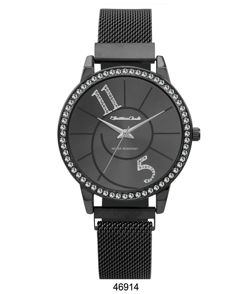 Montres Carlo Black Stainless Steel Mesh Band Watch with Magnetic Strap - get-accessories