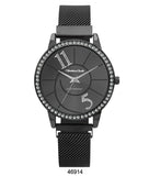 Montres Carlo Black Stainless Steel Mesh Band Watch with Magnetic Strap - get-accessories