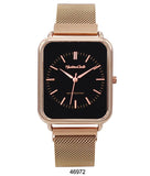 Montres Carlo Rose Gold Stainless Steel Mesh Band Watch with Magnetic Strap and Black Dial - get-accessories