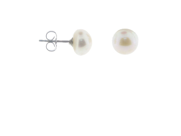 Freshwater Pearl Stud Earrings 8.5-9mm - get-accessories
