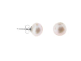 Pink Pearl Stud Earrings, 10-11mm - get-accessories