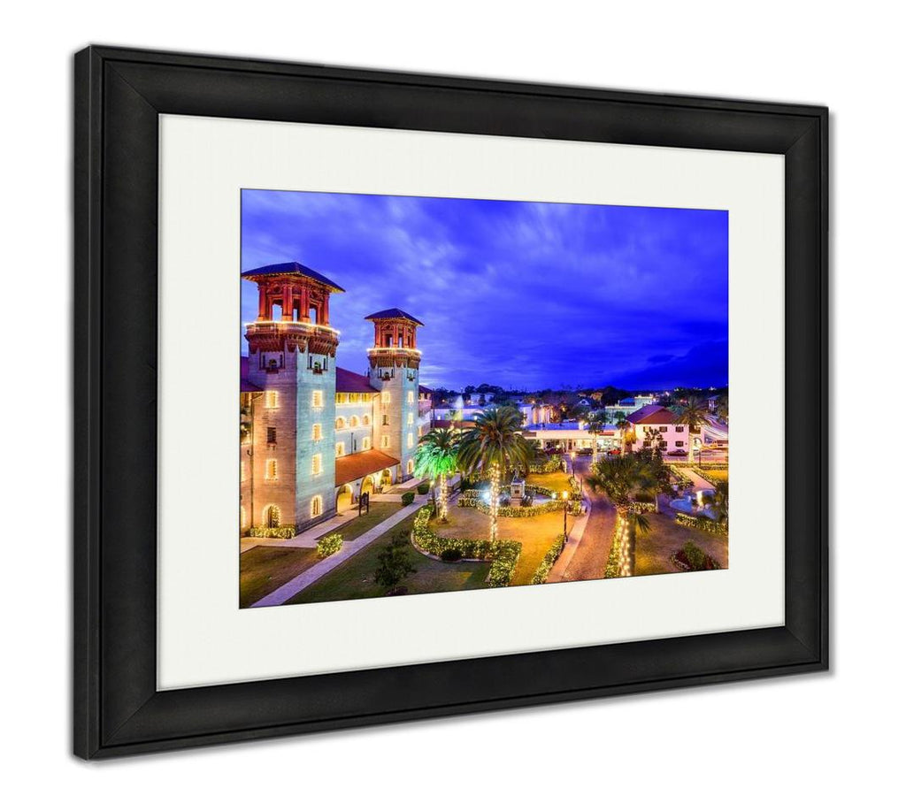 Framed Print, St Augustine Florida USA Townscape Over Alcazar Courtyard - get-accessories