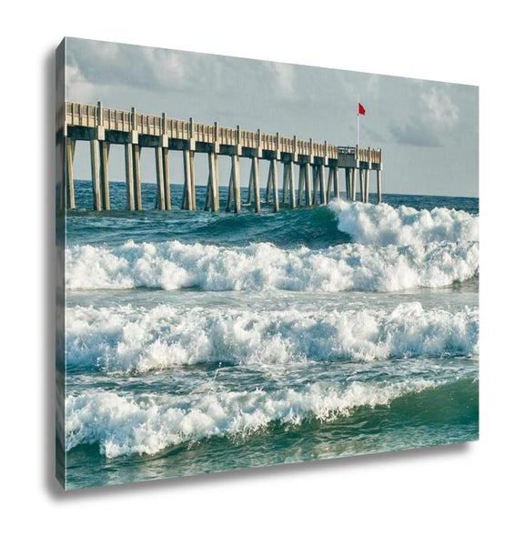 Gallery Wrapped Canvas, Surfs Up At Pensacola Beach Fishing Pier - get-accessories