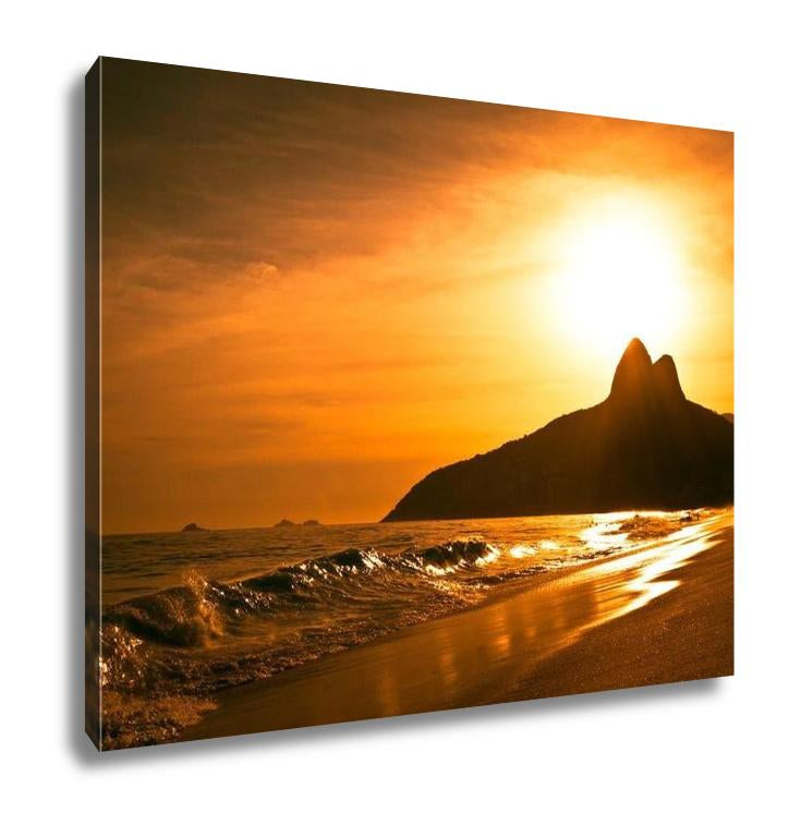 Gallery Wrapped Canvas, Warm Sunset On Ipanema Beach - get-accessories