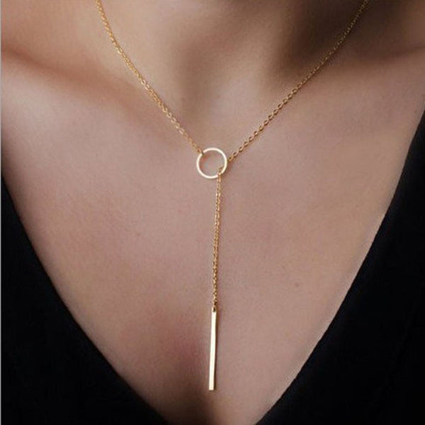 Shaped Circle Lariat Style Chain Jewelry Necklace - get-accessories