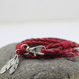 Leather Feather Charm Bracelets - get-accessories
