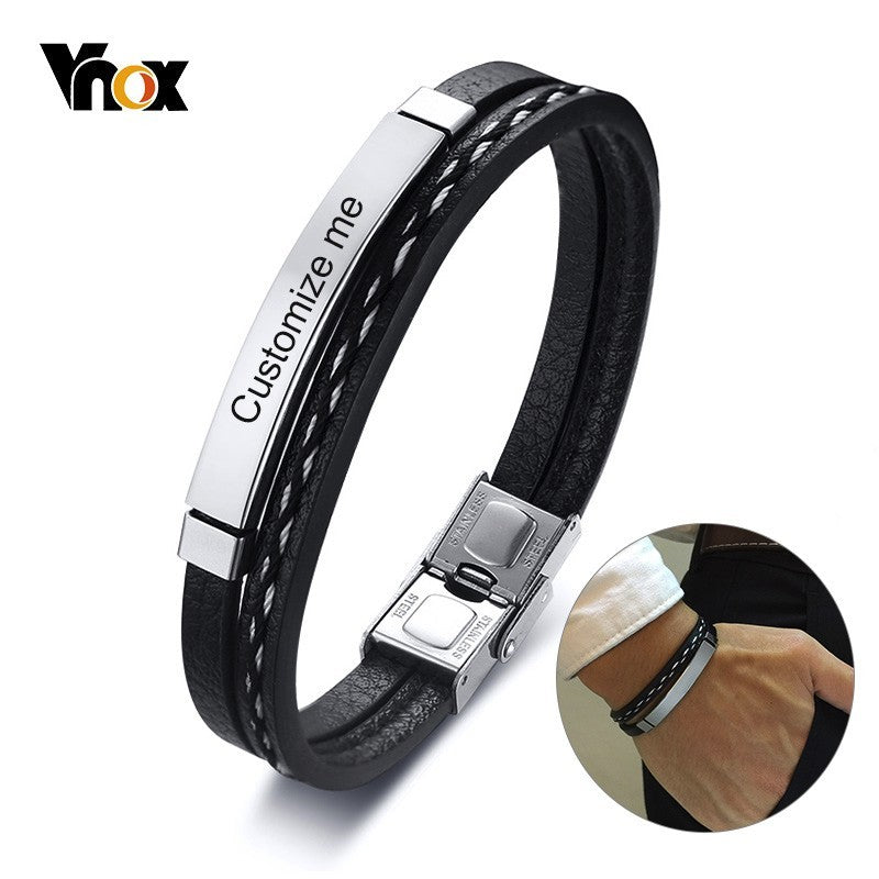 Vnox Bracelets for Men and Women Stainless Steel Bar - get-accessories