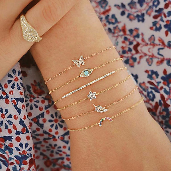 6pcs/set Minimalist Crystal Bracelet Gold-Color - get-accessories