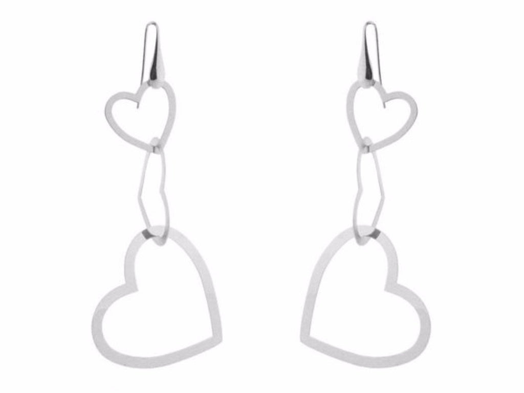 Sterling Silver Lovers Hearts Earrings - get-accessories